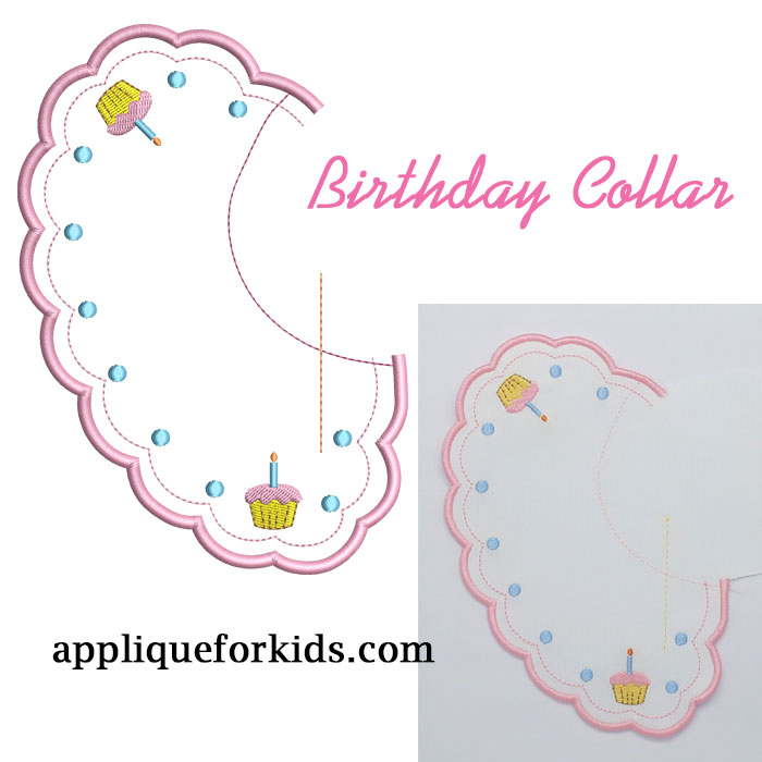 Birthday Collar Applique Design