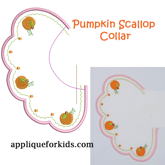 Pumpkin Scallop Collar Applique Design
